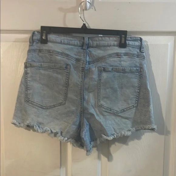 Ariya Light Blue Frayed Jean Shorts - Picture 5 of 7